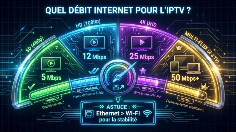Vitesse Internet requise pour l'IPTV 4K Ultra HD